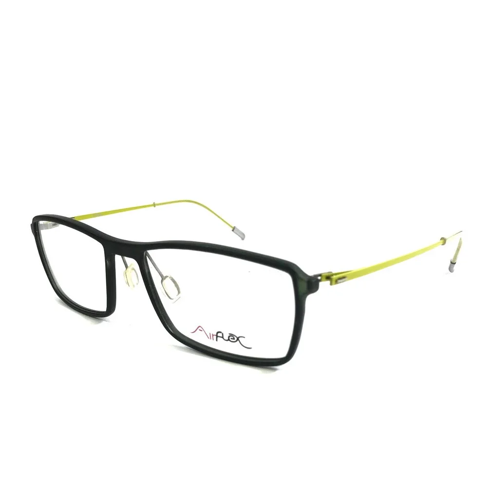 Airflex Eyeglasses Frames AF2611B C10 Matte Black Green Rectangle 53-16-135